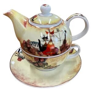 Goebel Musica Romantica Tea for‎ One Set Cats Art Rina Rautenberg